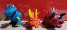 3 BATTAT Dino Bath Buddies Tub Toys from 2003.  lightly used 