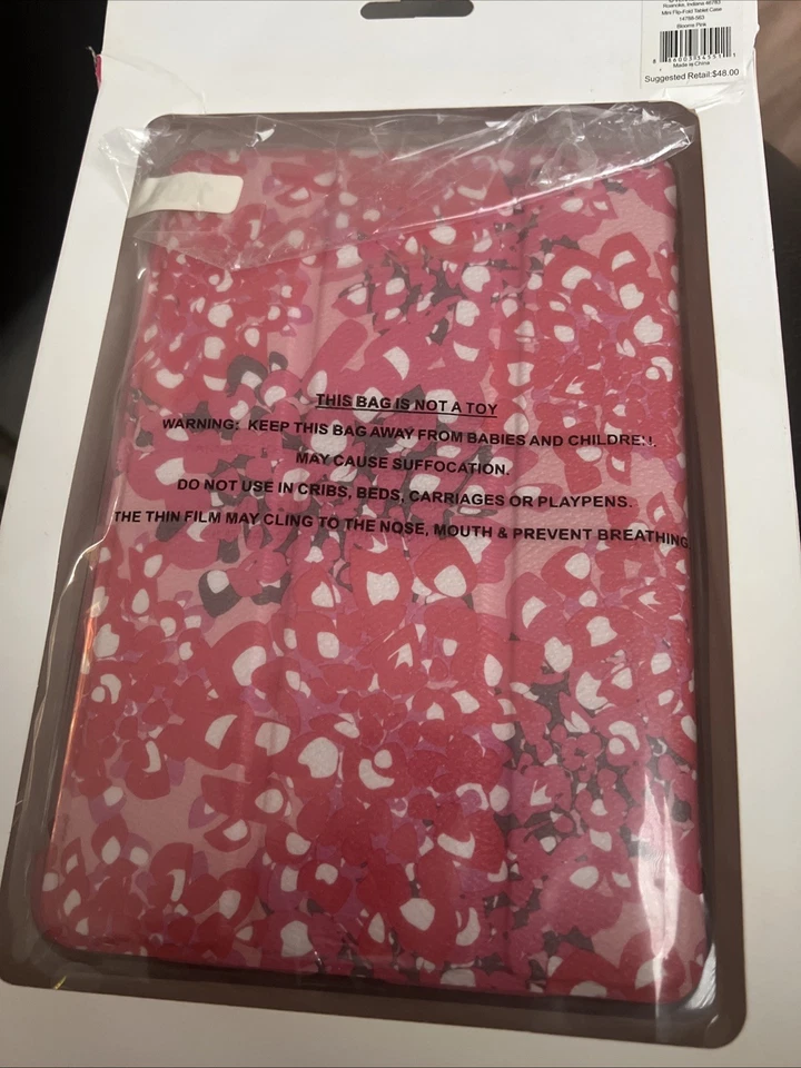 NEW Vera Bradley Mini Tablet Case Flip-Fold iPad Mini Bloom Pink - Image 2 of 2