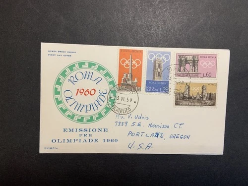Italy 1959 FDC 1st day Cover Rome Summer Olympics #3