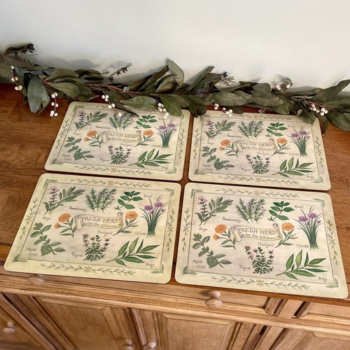 Creative Tops Cork-Backed Placemats Green Fresh Herbs For The Kitchen Set Of 4 - Picture 6 of 10