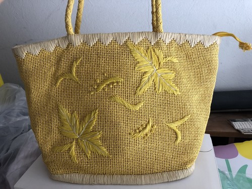 Borsa Mare di juta con tessuto in fantasia blue | Hamalfitè