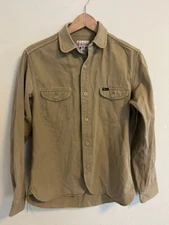 Studio D'artisan Mens herringbone shirt S/M Green Moss