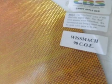 Dichroic Glass:CBS 90COE Candy/Apple Red on Cube Textured Thin Black -3"Sq