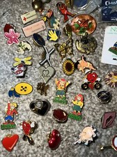 Large Collection Of Assorted Vintage Pin Badges Set Charity Job Lot Enamel Badge