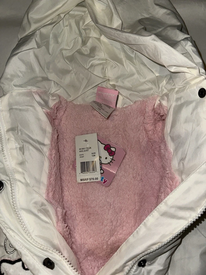 Nuevo - Chaqueta acolchada con cremallera completa Hello Kitty niñas (talla 12 meses) Foto 4 de 4