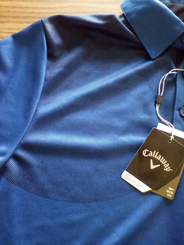 NWT - Callaway Blue with Black Accent Golf Shirt - S - Picture 3 of 4