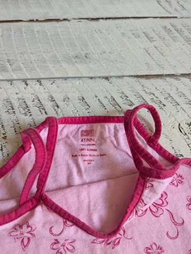 Set canotta/capri floreale rosa chiaro e rosa fucsia Faded Glory taglia 4T vintage Y2K - Foto 6 di 9