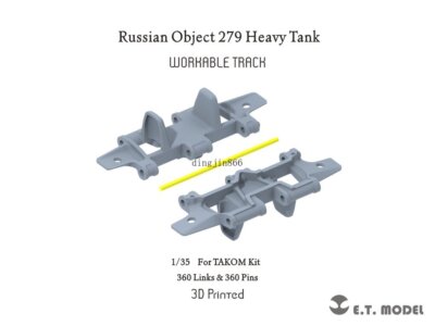 ETmodel 1/35 P35-056 Russian Object279 Heavy Tank Workable Track(3D Printed)