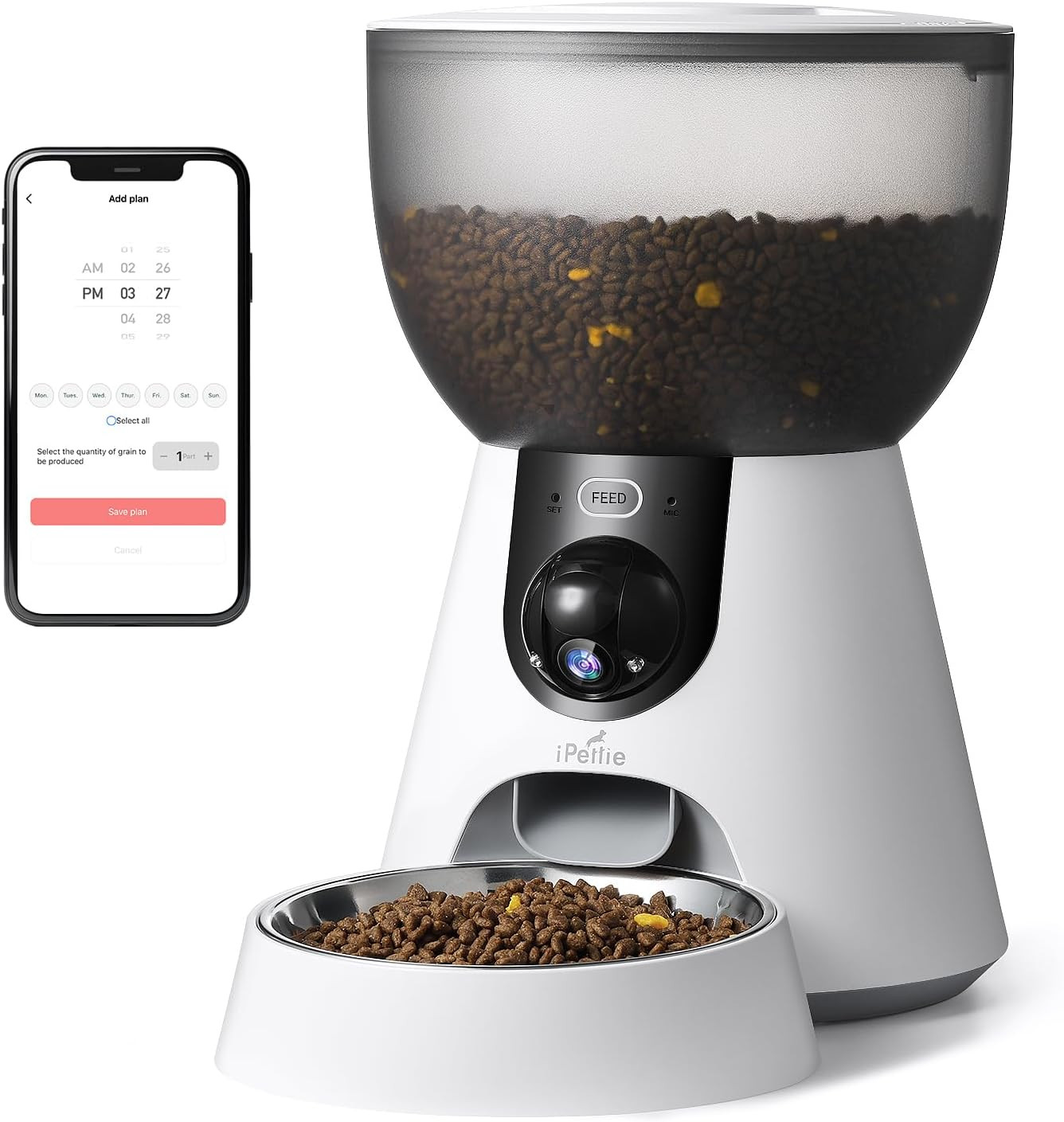 Smart Automatic Pet Feeder with 2K Camera, 5G Wifi & 2-Way Voice Interaction