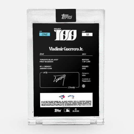 2022 TOPPS PROJECT 100 CARD #18 VLADIMIR GUERRERO JR. - BY DEMSKY - Image 2 of 2