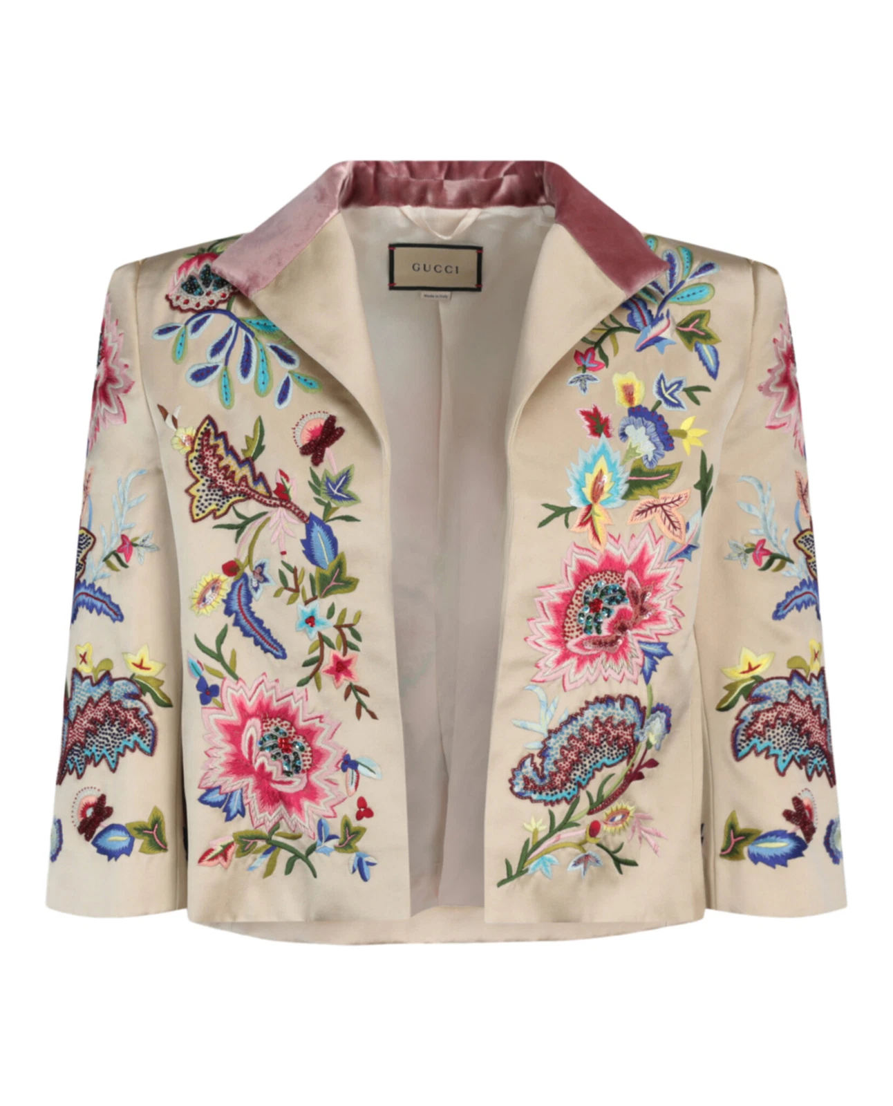 Veste duchesse en soie brodée homme Gucci