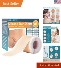 Invisible Silicone Scar Tape - Flexible, Reusable & Comfortable - 1.6” x 59”