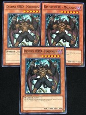 YUGIOH DESTINY HERO MALICIOUS LCGX-EN132 1ST COMMON X3 (NM)