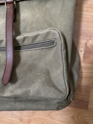 canvas and leather foldover backpack Madewell Fold over Backpack Canvas And Leather Trim, Olive Green!