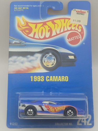 Hot Wheels Blue Card 242 1993 Camaro Enamel Blue MOC B16 - Picture 2 of 7