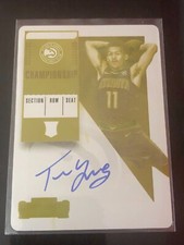 2018-19 Contenders Trae Young Rookie RC Championship Yellow Plate Auto True 1/1