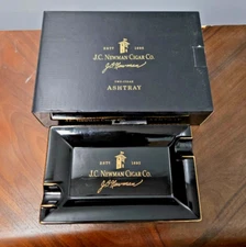 J.C. Newman Cigar Co. 125th Year Two-Cigar Ashtray Gloss Black Gold Trim 2020