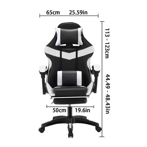 Gaming Chair Adjustable Ergonomic Gamer Home Office PC Desk Chair with Footrest - Picture 21 of 26