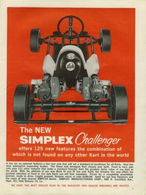 Simplex Challenger Go-Kart 125 ad   | 24X18 inch POSTER | wall art
