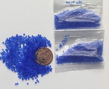 Vintage/Antique Micro Seed Beads-13-14/0 Sapphire Blue Transparent-4g avg bags