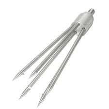 5-Prong Fishing Fish Frog Eel Salmon Barbed Stainless Spear Gig M8 Long Nut 1Pc