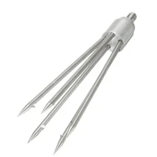 5-Prong Fishing Fish Frog Eel Salmon Barbed Stainless Spear Gig M8 Long Nut 1Pc