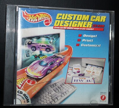 Hot Wheels CUSTOM CAR DESIGNER CD-rom Windows PC Design Print HW-4U