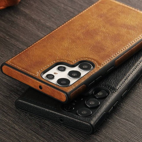 Coque en cuir fine antichoc pour Samsung Galaxy S25 S24 S23 S22 Plus Ultra Cover - Photo 3 sur 14