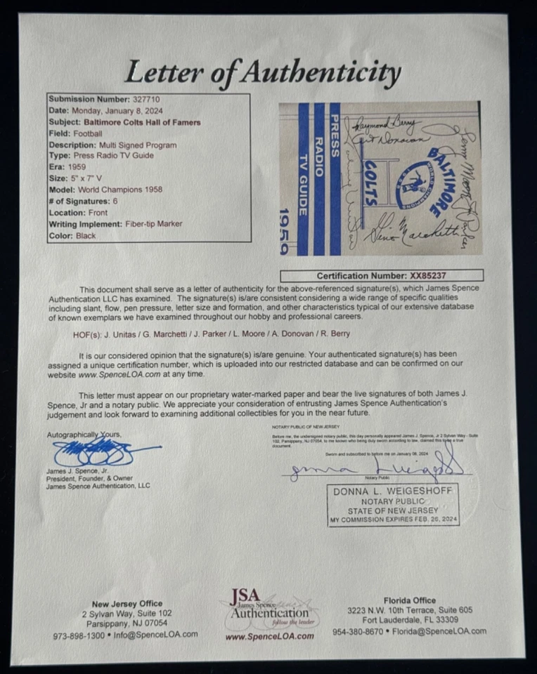 1959 Baltimore Colts "59 NFL Champions" Team Signed Program Auto Media Guide JSA - Image 3 of 4