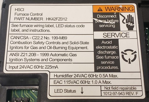 1012-97-943 1012-97-943F 1012-97-943-F HK42FZ012 1012-943-A control board - Picture 2 of 16
