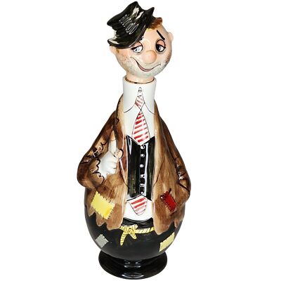 Vtg Ceramic Hobo Tramp Bum Decanter MCM Japan Shields Fifth Ave Barware 12.5'' H