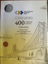 California Design Den 100 Cotton Sateen Weave Twin Fitted Sheet 400TC Grey