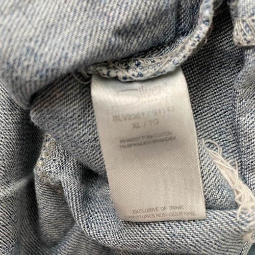 Silver Jeans Size XL Distressed Blue Denim Vest Grunge Coastal Cowgirl Western - Picture 5 of 8