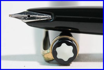 1960 made MONTBLANC 32 w MEDIUM Steel Intarsia Nib Fountain Pen