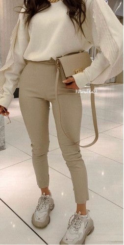 SS22 SAND FAUX LEATHER LEGGINGS REF 