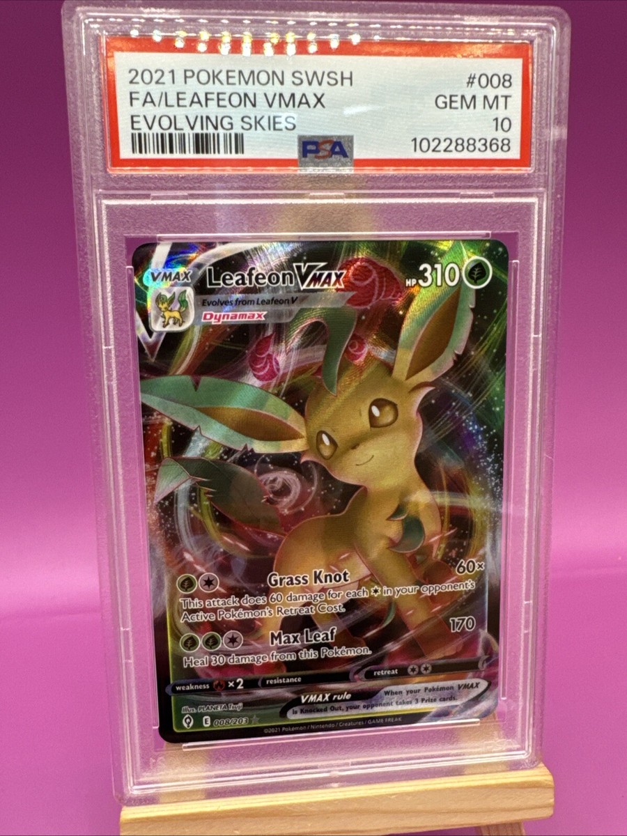 Pokemon Leafeon Vmax 008/203 Evolving Skies, PSA 10 | eBay