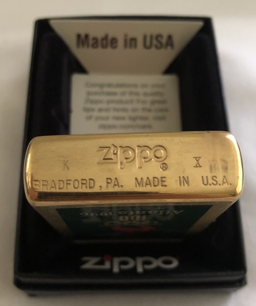 Zippo Lighter Atlanta 1996 Gold Color Background Design | eBay