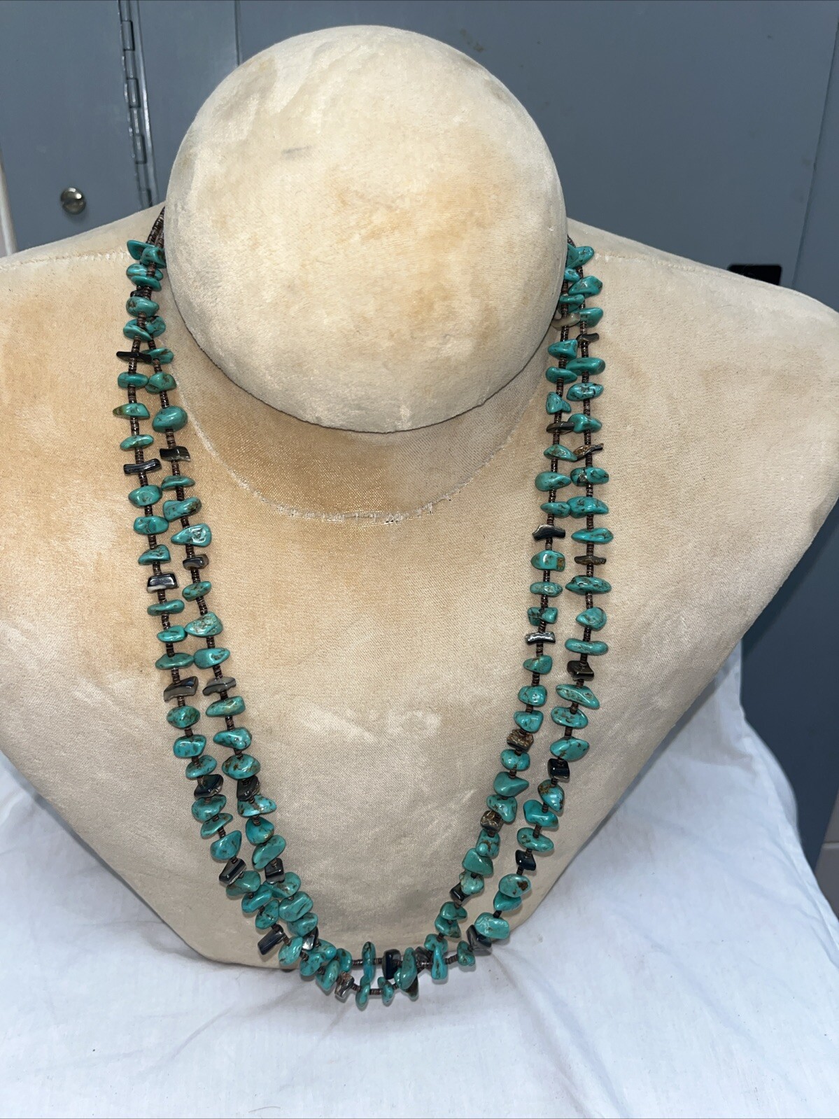 AUTHENTIC Native American Sterling Double Strand … - image 1