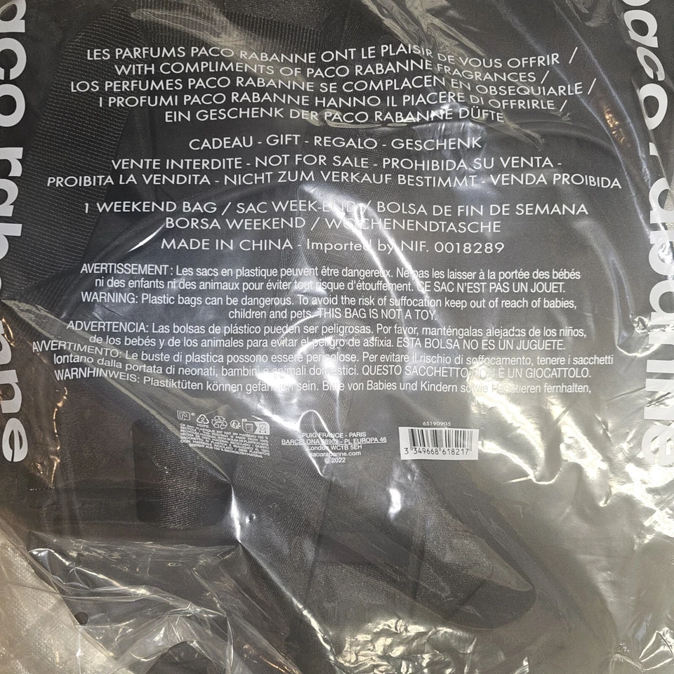 Bolso de Lona Paco Rabanne Unisex 1 Millón Real Base de Cuero Sintético Forro Rojo Foto 3 de 3