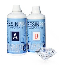 Resina Epossidica Trasparente Atossica Multiuso per Colata da 800 g Resin Pro
