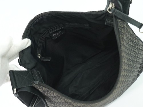 Bandolera de hombro Christian Dior Trotter de lona negra gris plateada - Imagen 11 de 15