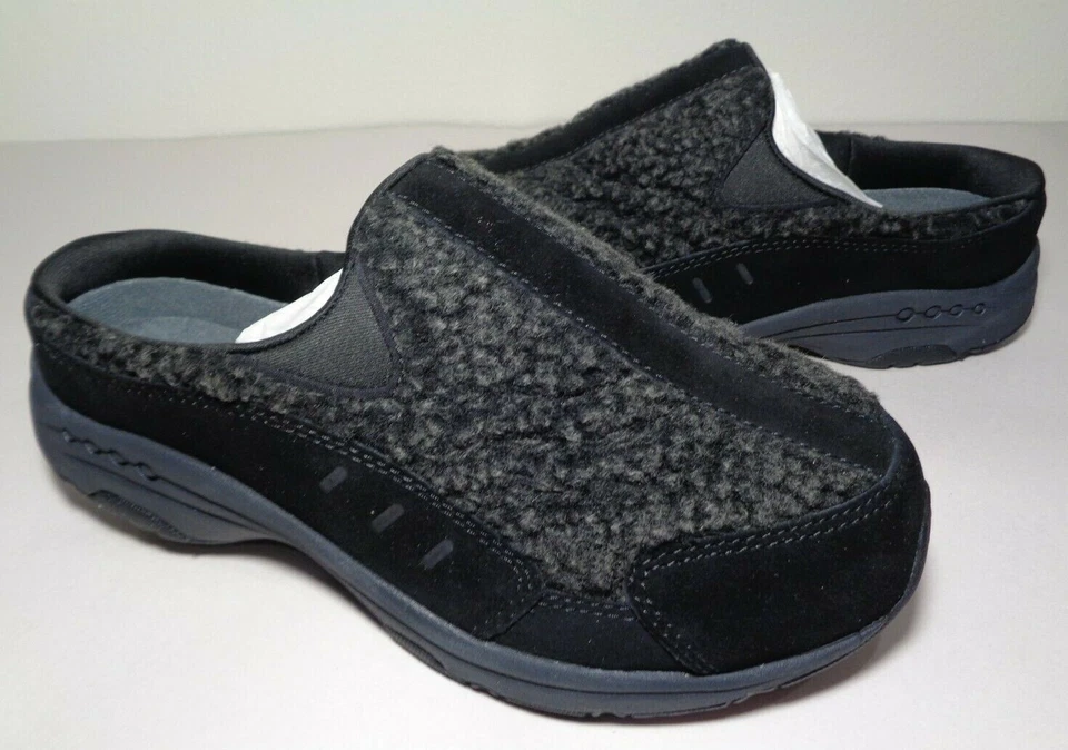 Easy Spirit Size 6 Extra Wide WW TRAVELTIME Black Mule Loafers New Women's Shoes