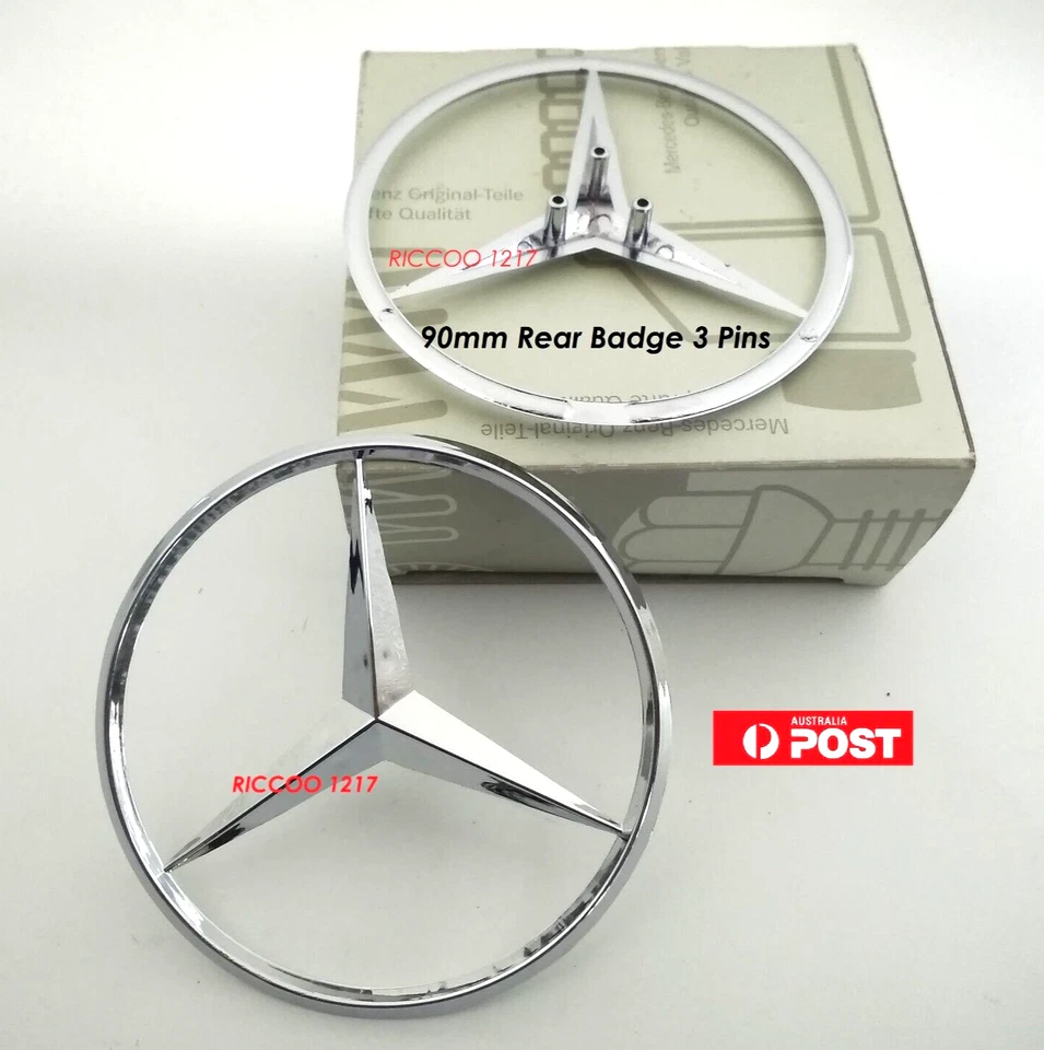 Rear star badge for Mercedes Benz E class W211 2002-2009 sedan 3 pins 90mm - image 3 of 4