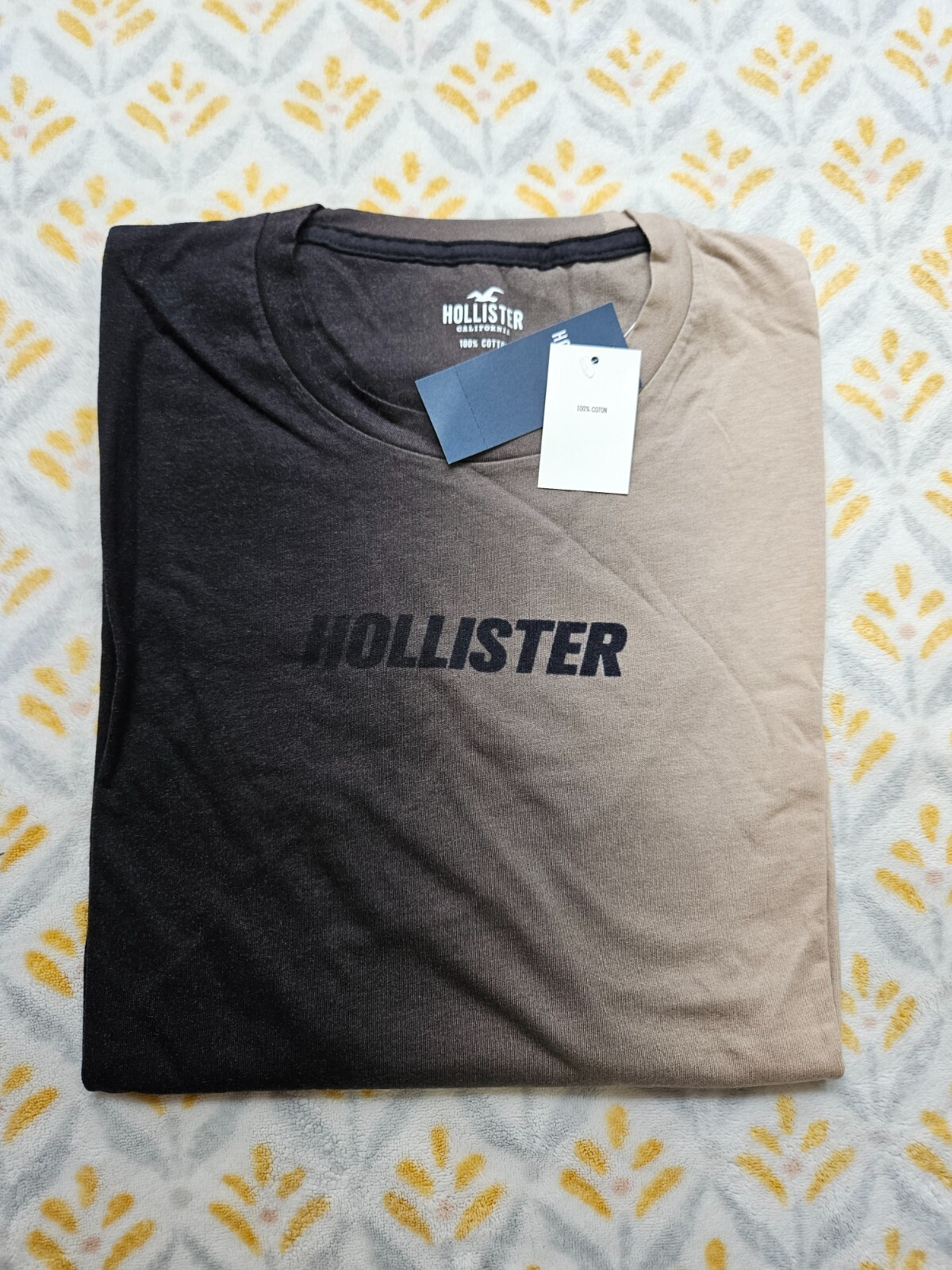 Mens Hollister California T-Shirt Crew Neck Long Sleeve OMBRE