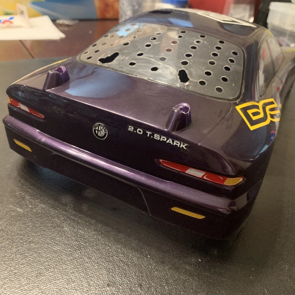 Vintage Yokomo YR4 GT Alfa Romeo Twin Spark 2.0 1/10 Used Painted Body Kit Nitro - Image 4 of 4