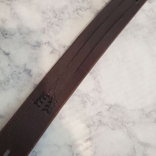 Cintura uomo John Varvatos pelle spaccata 30 marrone argento ferramenta fatta a mano in Italia - Foto 4 di 12