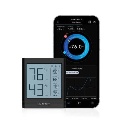 AC Infinity, CLOUDCOM B2, Smart Thermo-Hygrometer with Data App, Integrated Sens