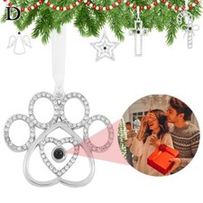 Custom Photo Ornament Christmas with Picture Inside Projection Pend  B6X2