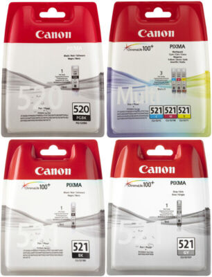 Canon ORIGINAL TINTE PATRONEN PGI520 CLI521 PIXMA MP540 MP550 MP560 MP980 MP990