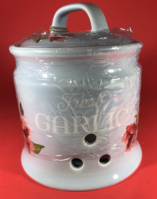New The Pioneer Woman Garlic Keeper Ceramic Stoneware Crock Spring BouquetCR eBay